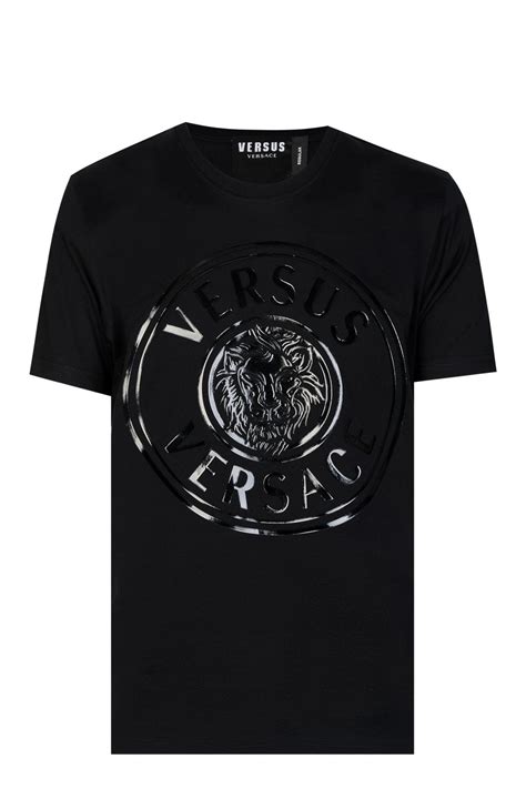 versus versace tonal stripe cotton tee|Versus Versace Logo Tee on SALE .